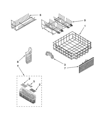 Lower rack parts, optional parts (not included)