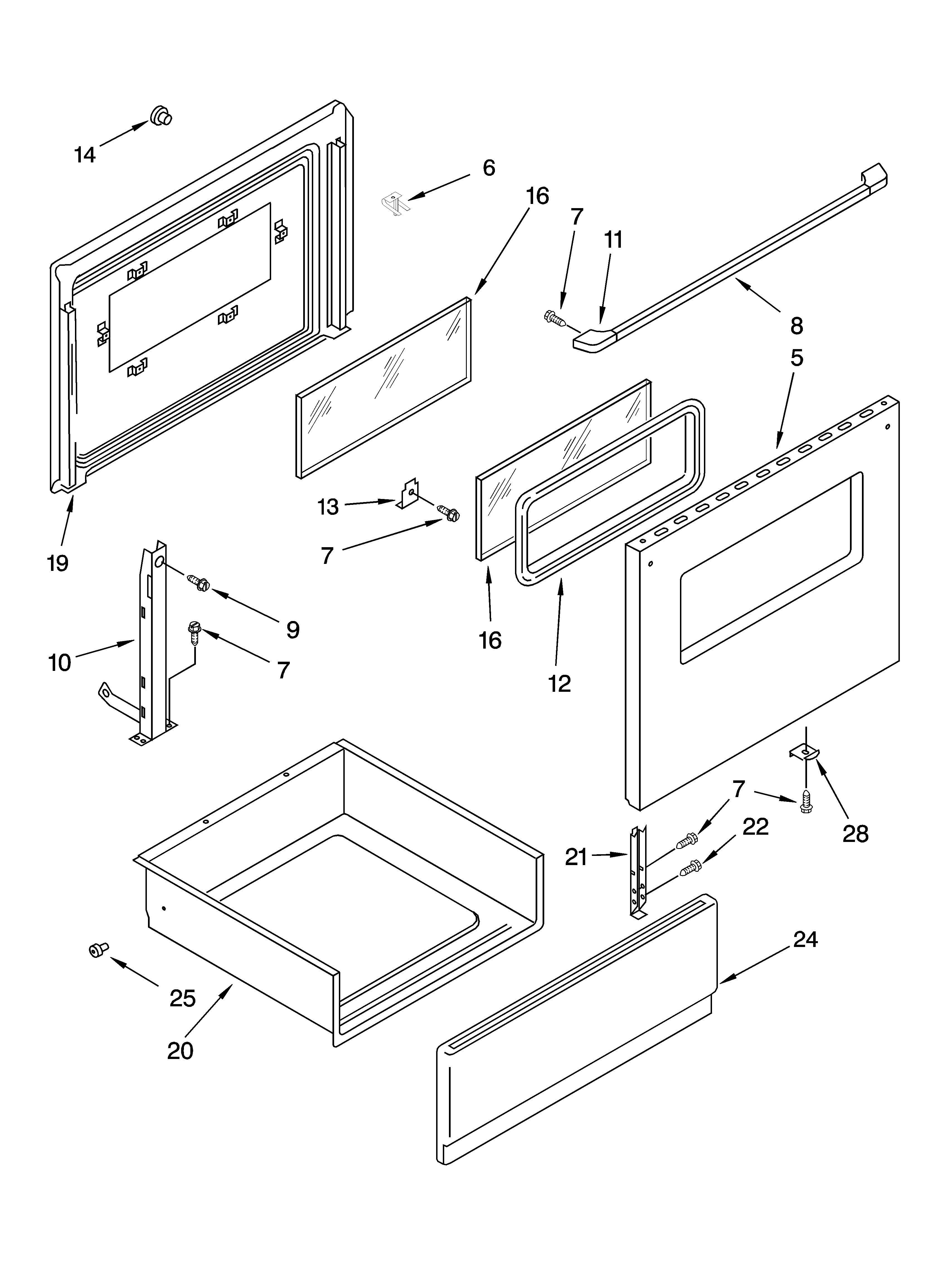 Door and drawer parts