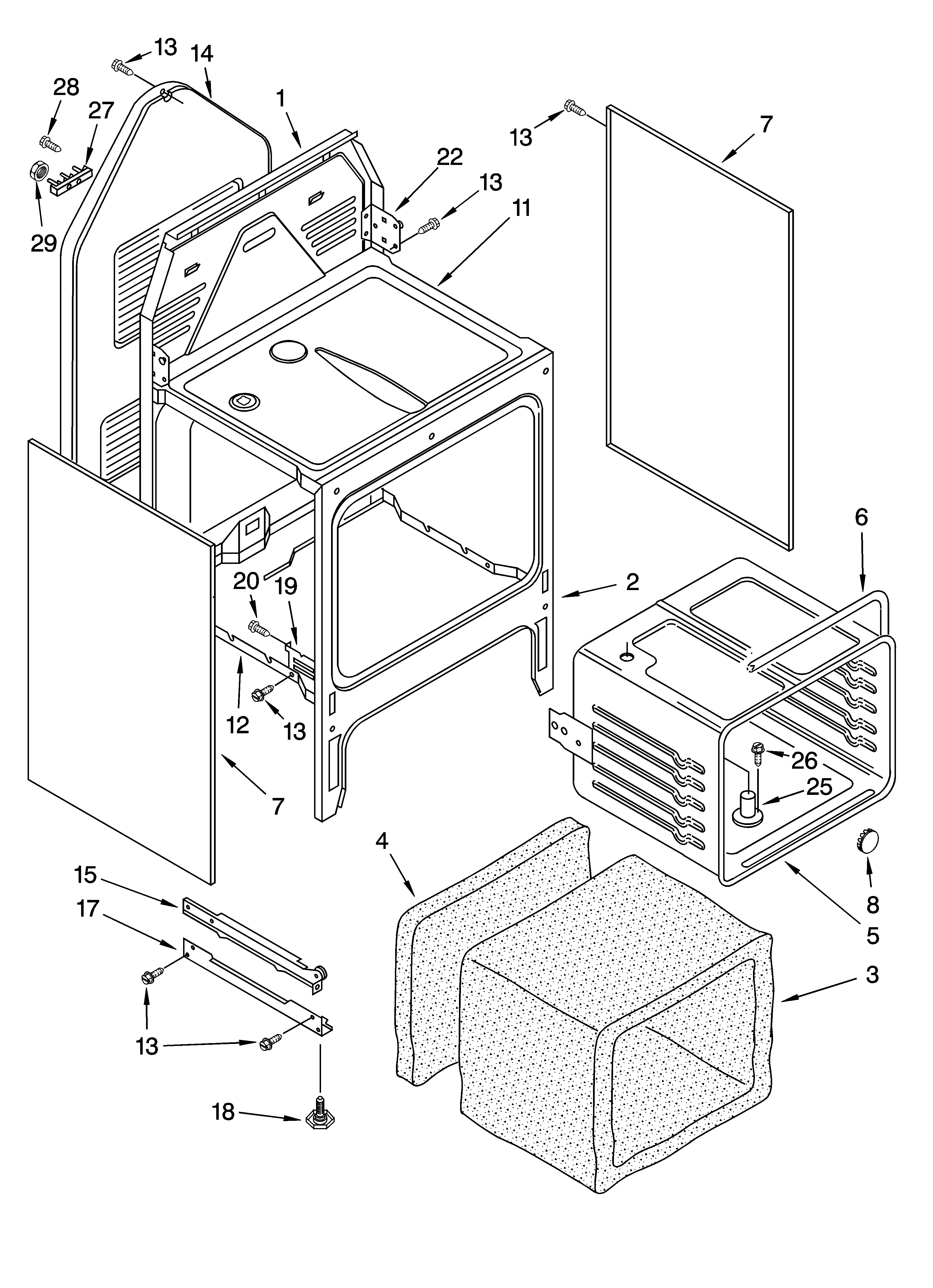 Oven chassis parts