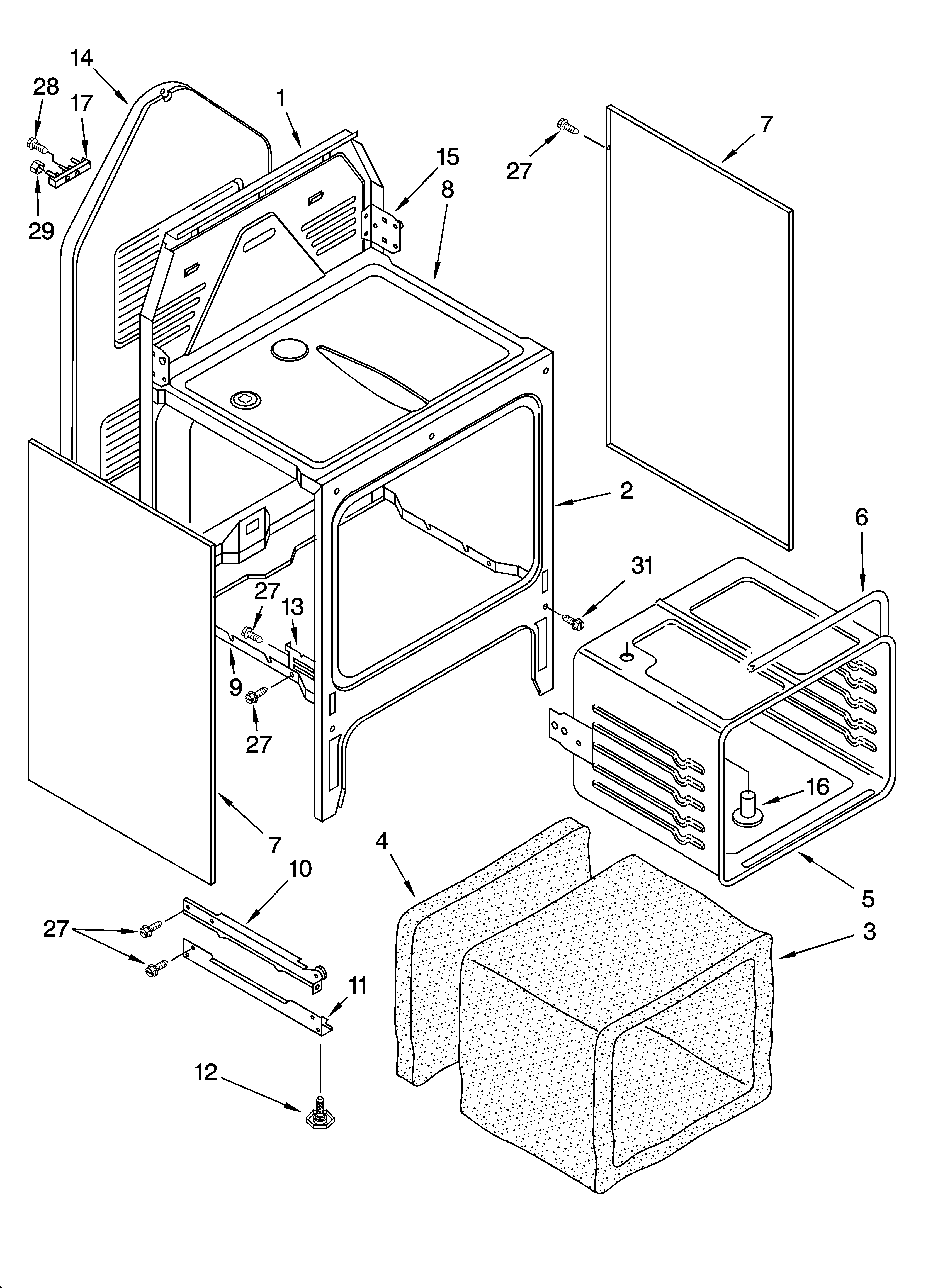 Oven chassis parts