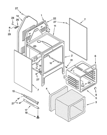 Oven chassis parts