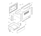 Whirlpool WGE32301 door and drawer parts diagram