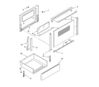 Whirlpool WGE33001 door and drawer parts diagram