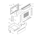Whirlpool WGE34303 door and drawer parts diagram