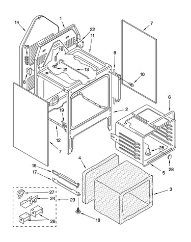 Oven chassis parts