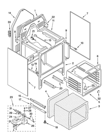 Oven chassis parts