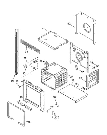 Upper oven parts