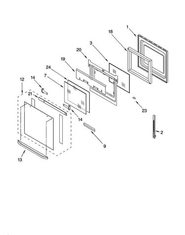 Oven door parts