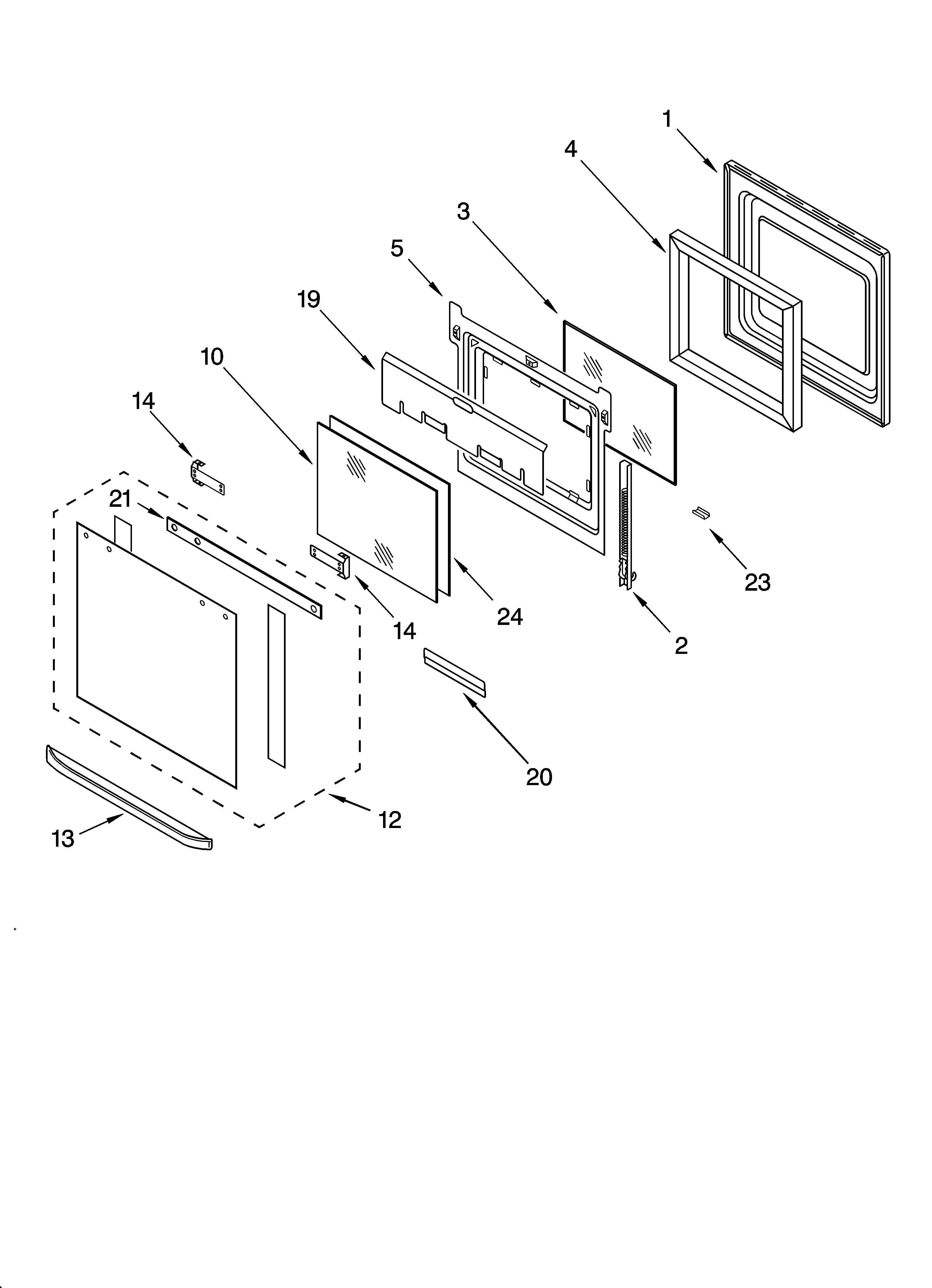 Oven door parts
