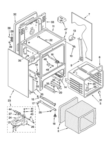 Oven chassis parts