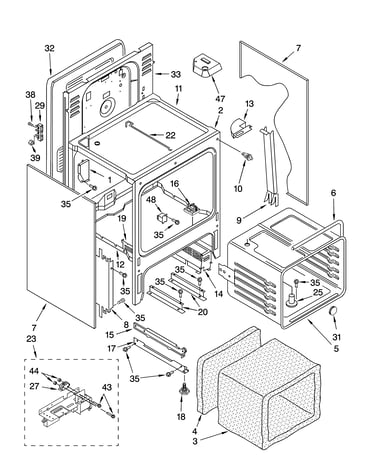 Oven chassis parts