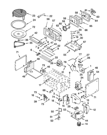 Cabinet and stirrer parts