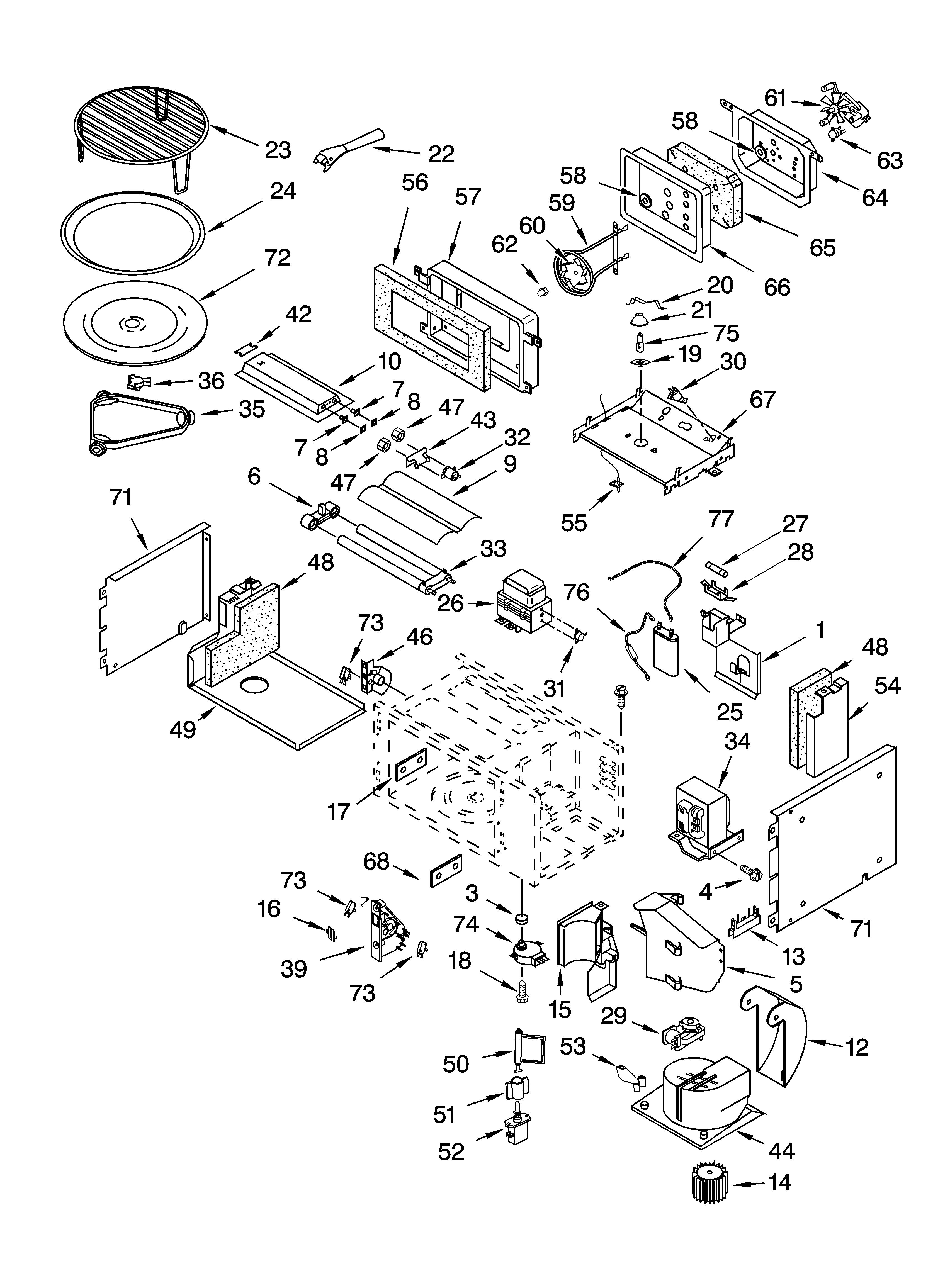 Cabinet and stirrer parts