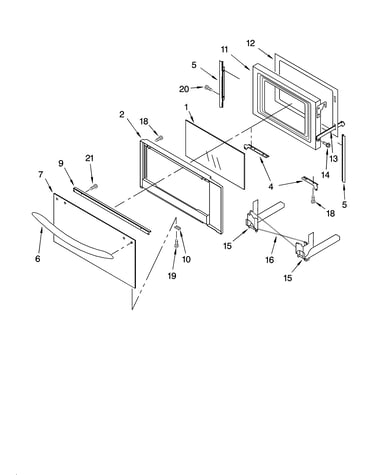 Microwave door parts, optional parts