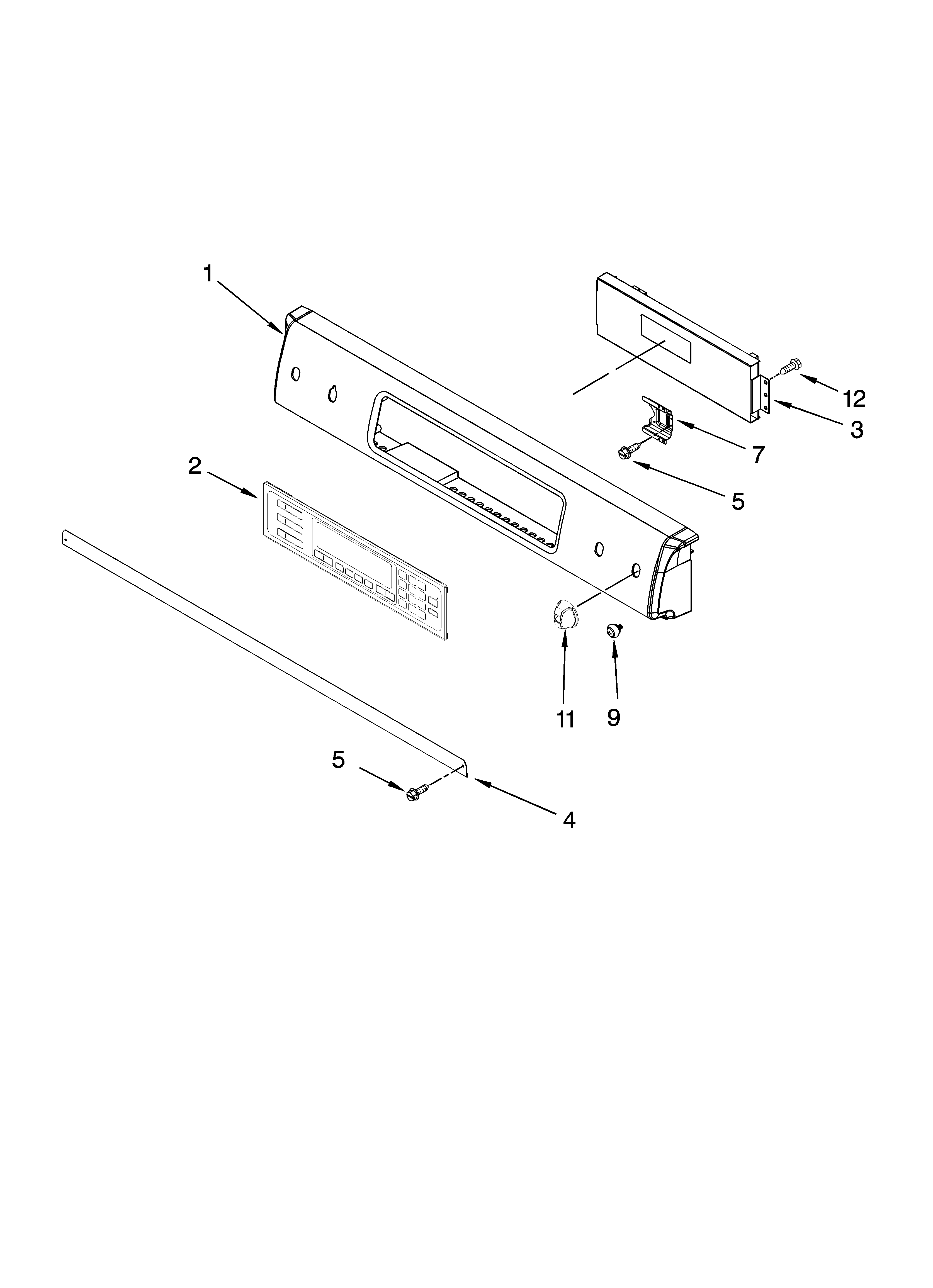 Control panel parts, optional parts (not included)