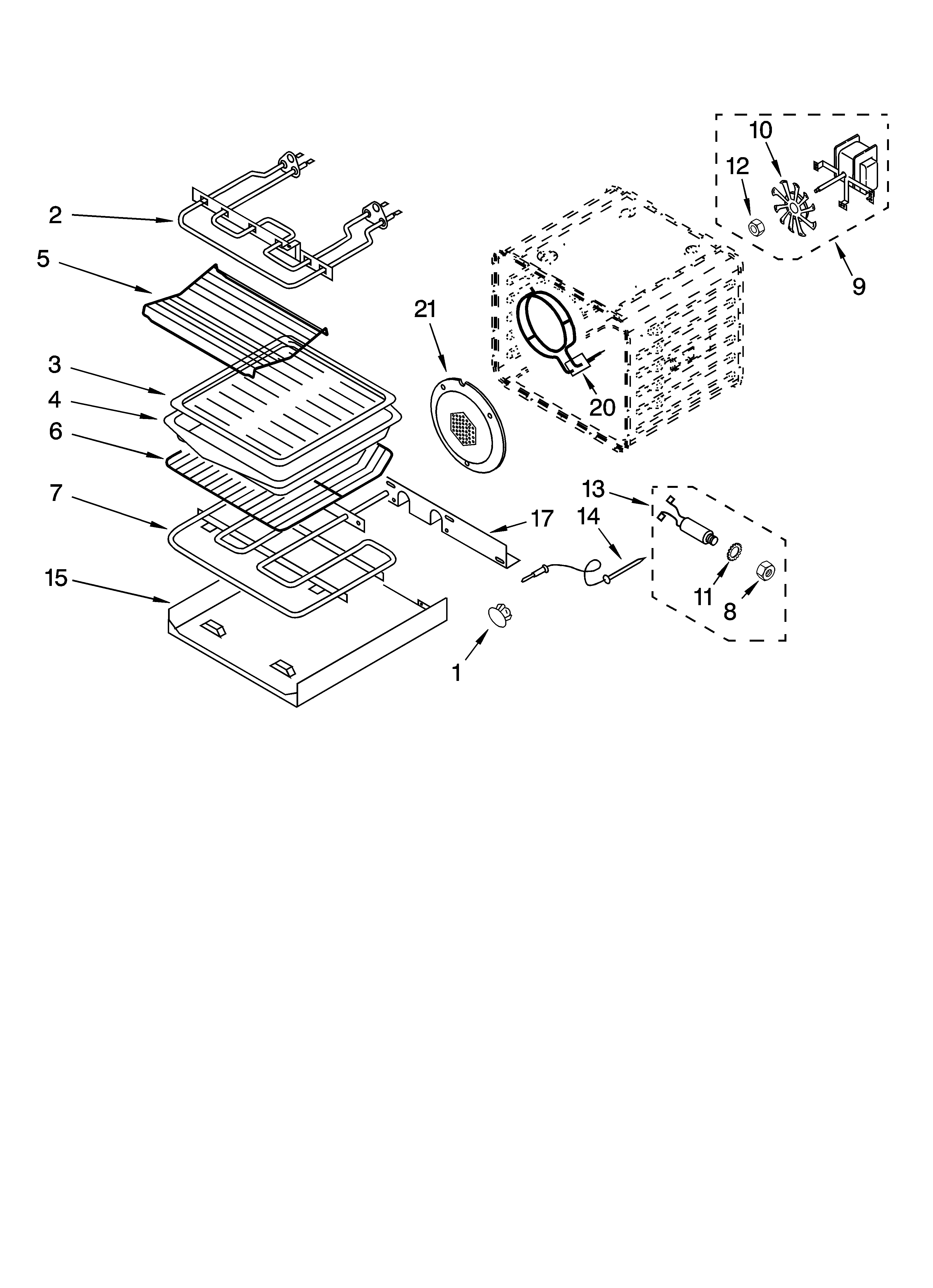 Internal oven parts