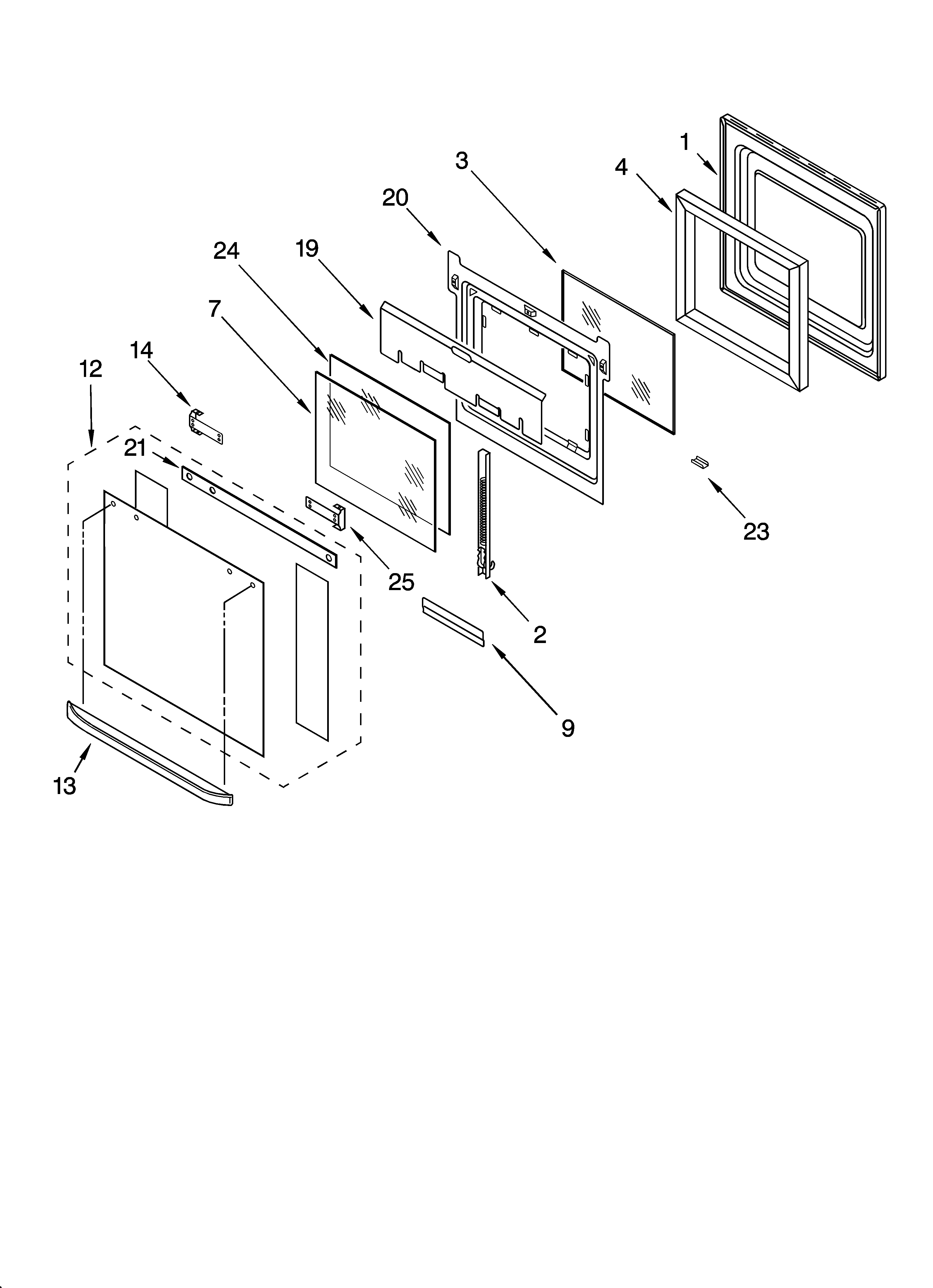 Oven door parts