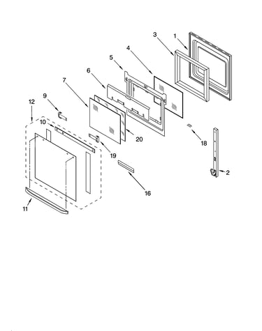 Oven door parts