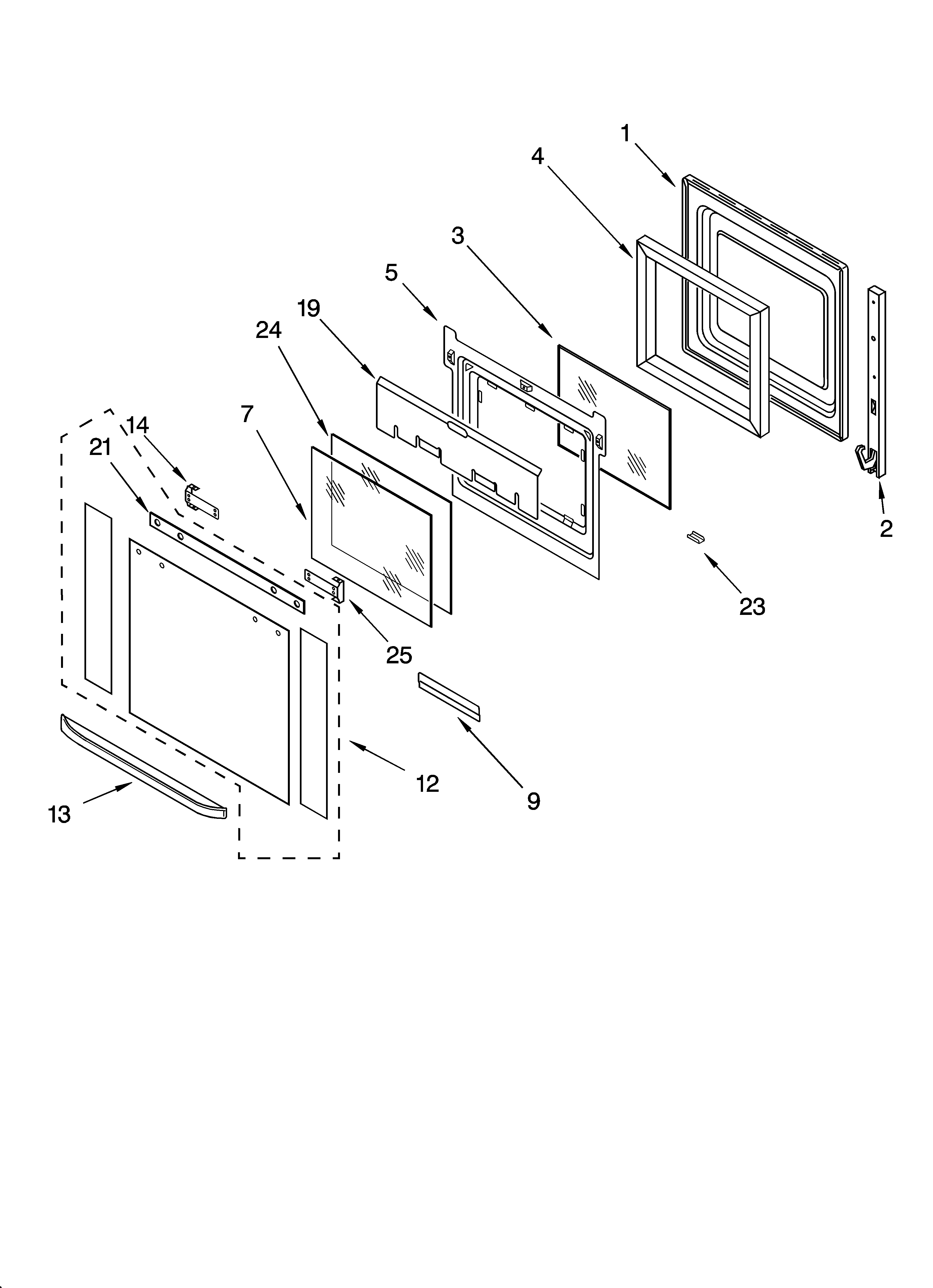 Oven door parts