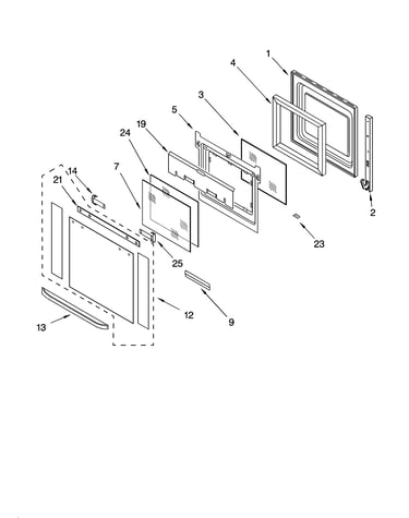 Oven door parts