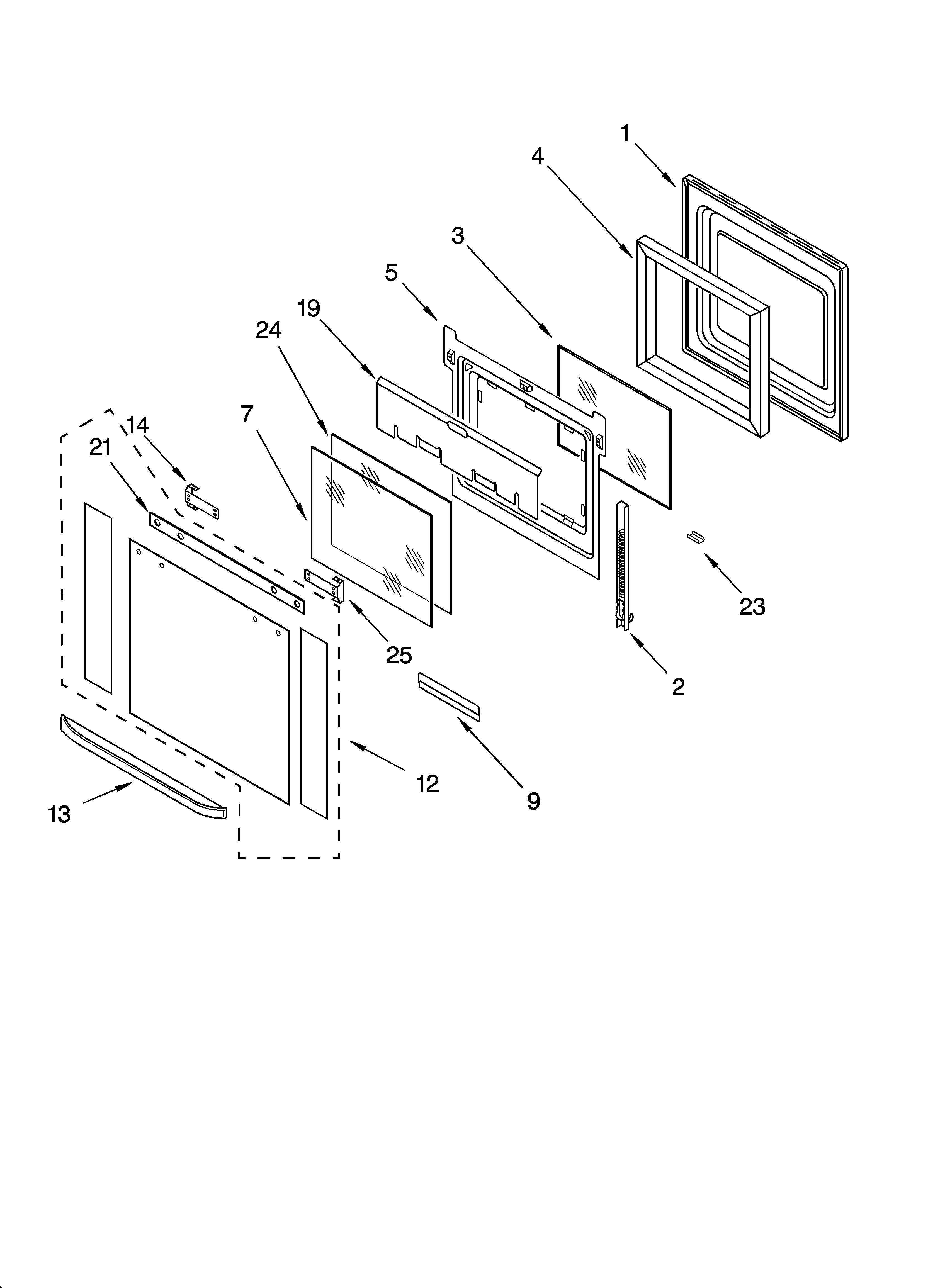 Oven door parts