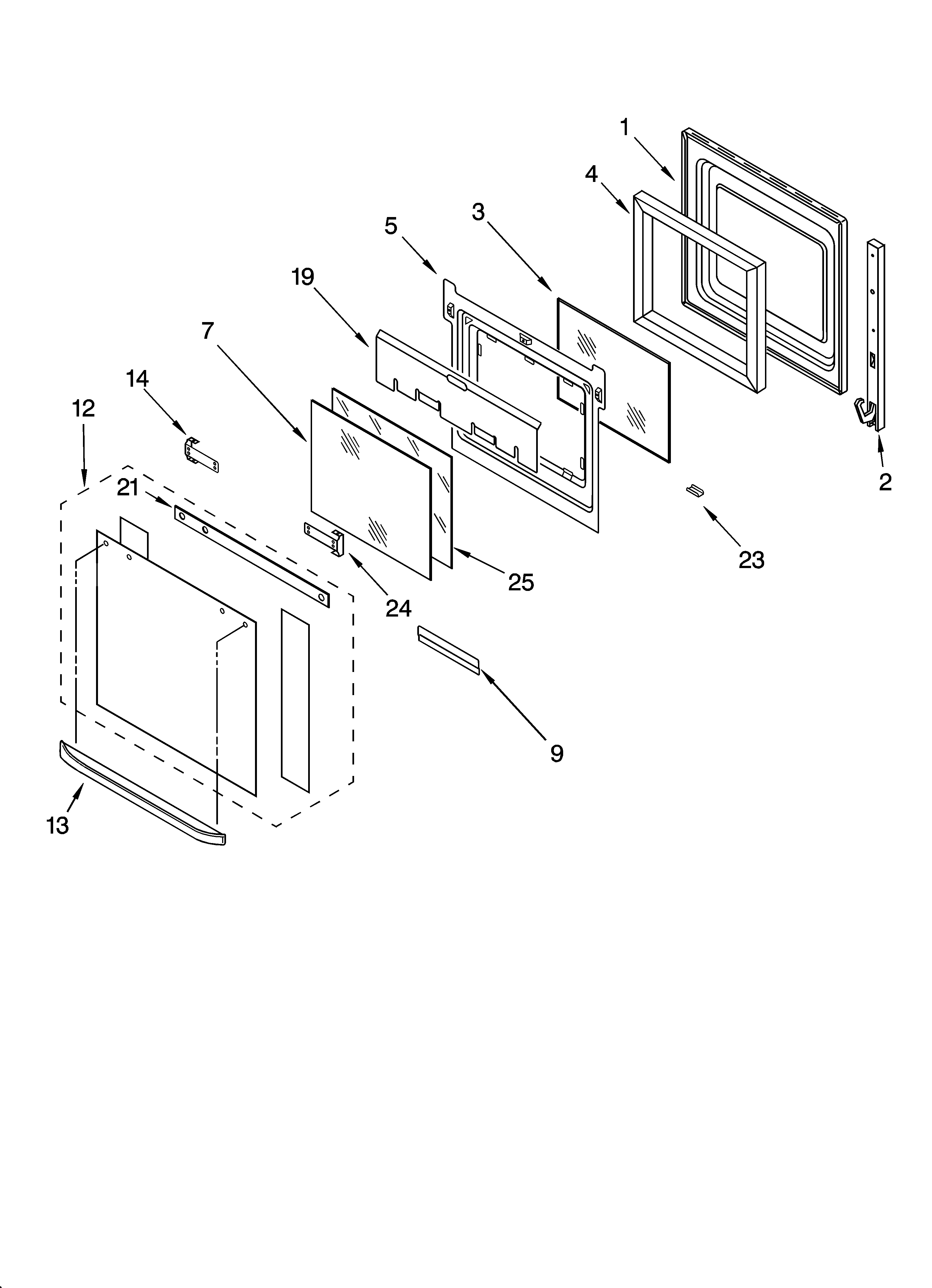 Oven door parts