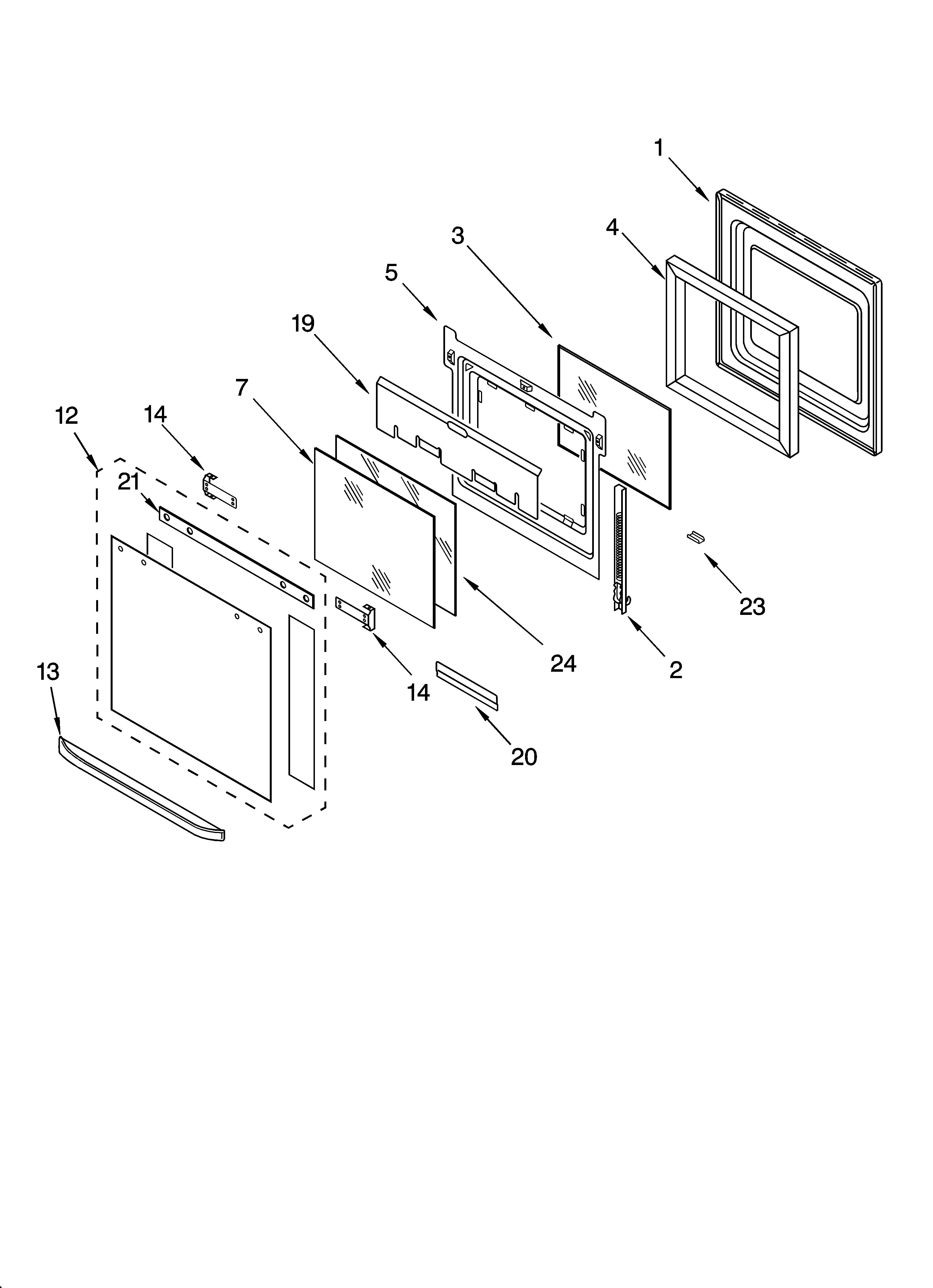 Oven door parts