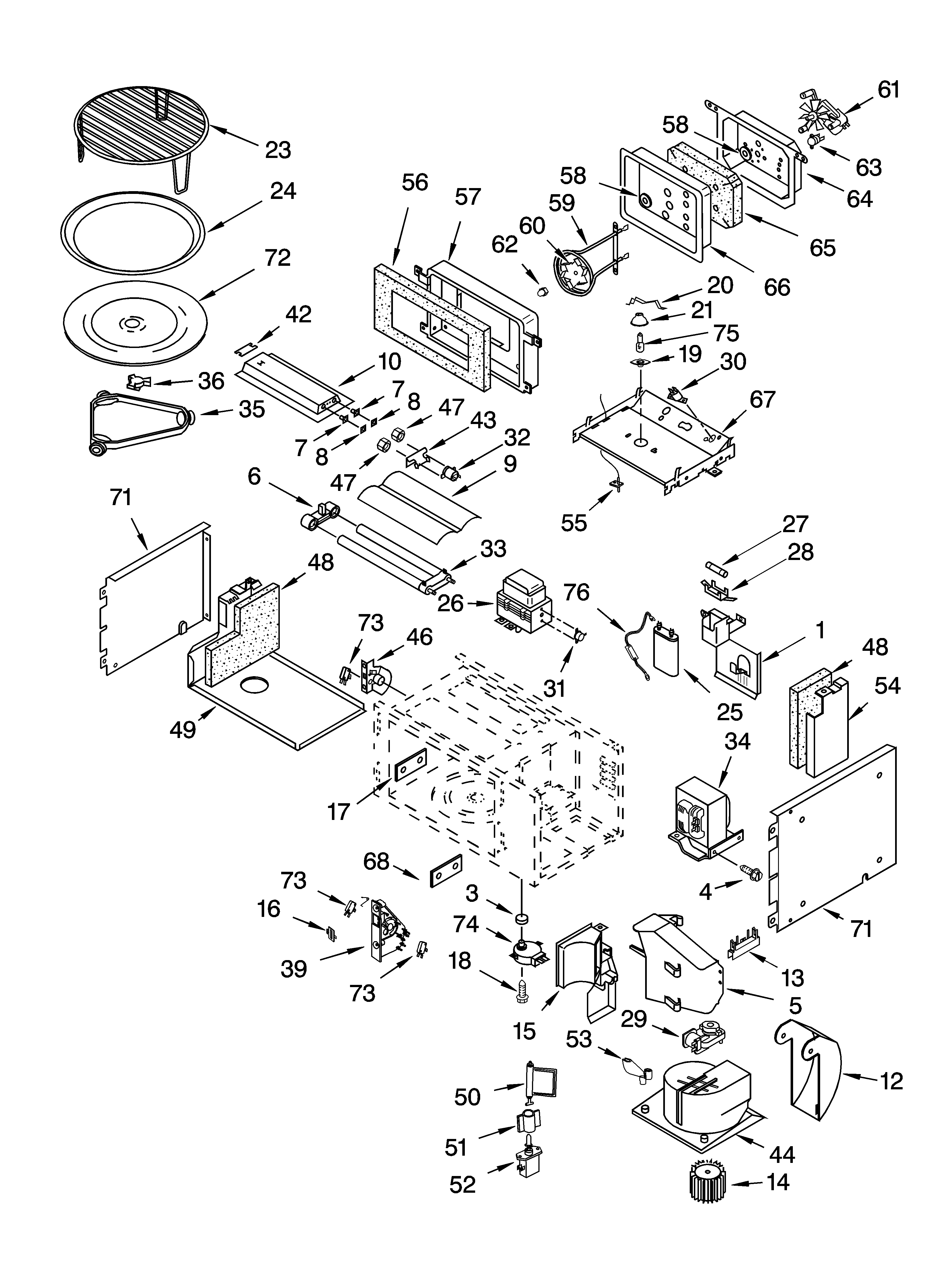 Cabinet and stirrer parts