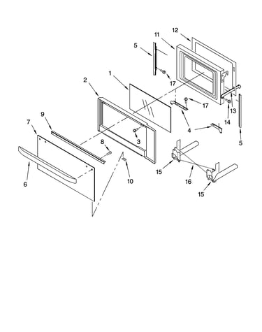 Microwave door parts, optional parts