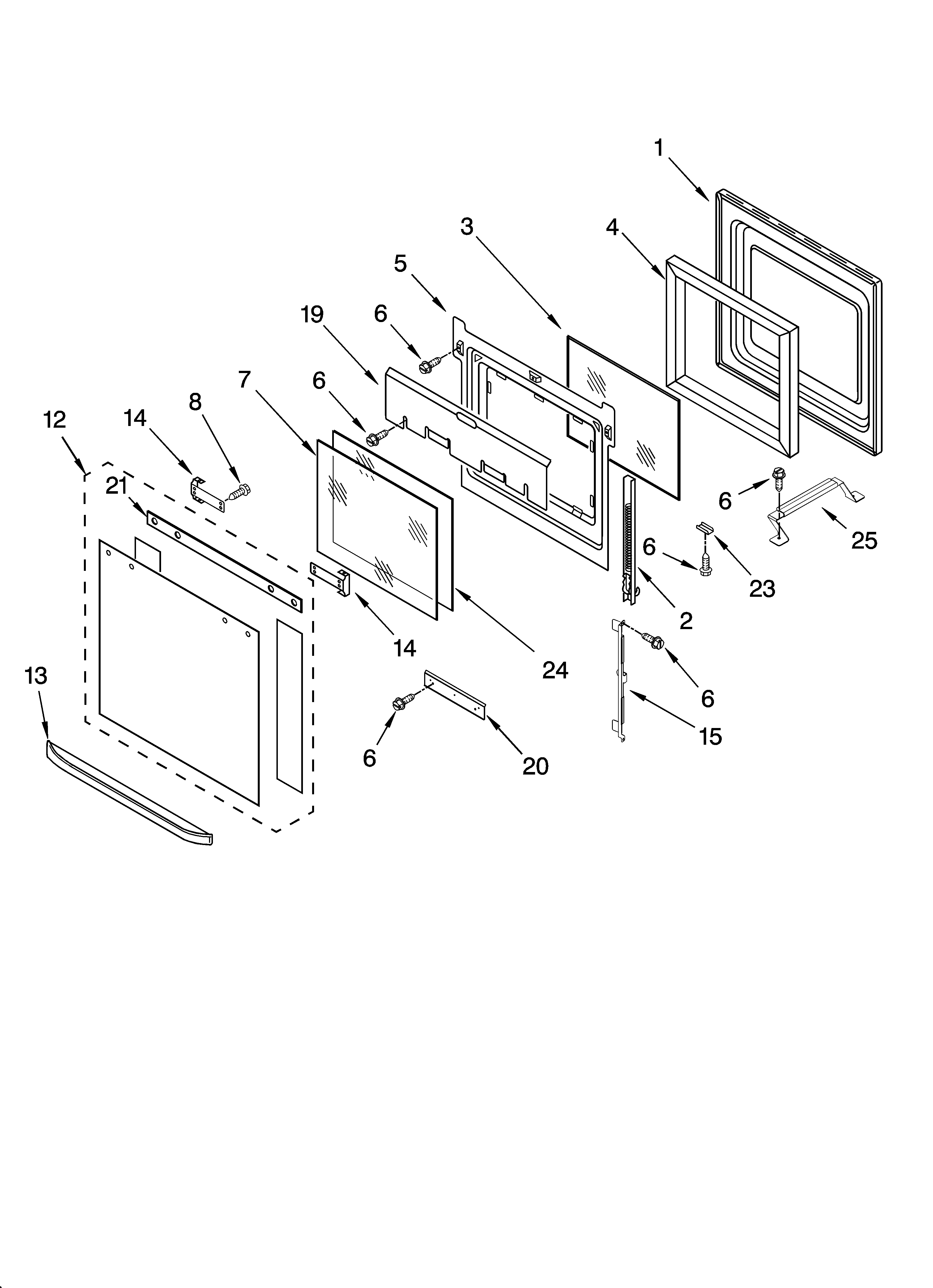 Oven door parts