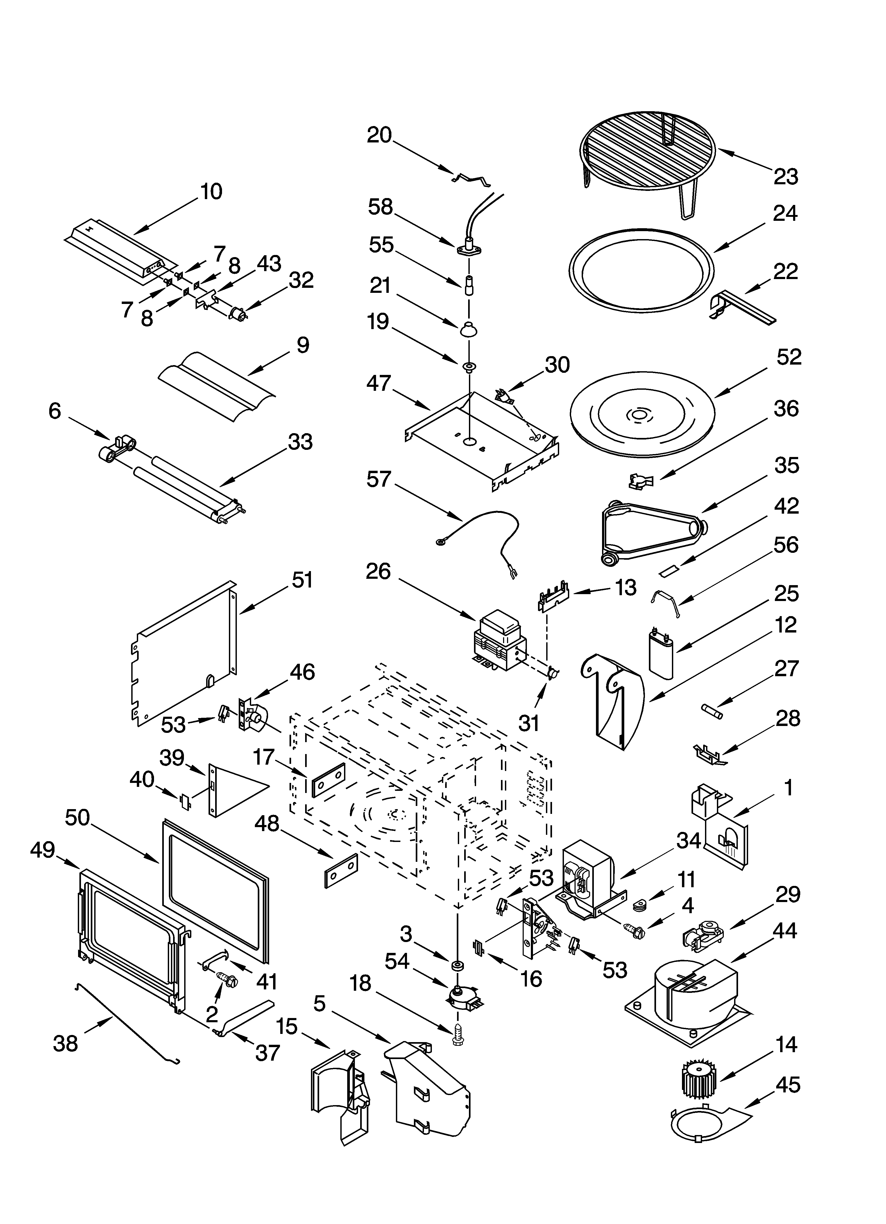 Cabinet and stirrer parts