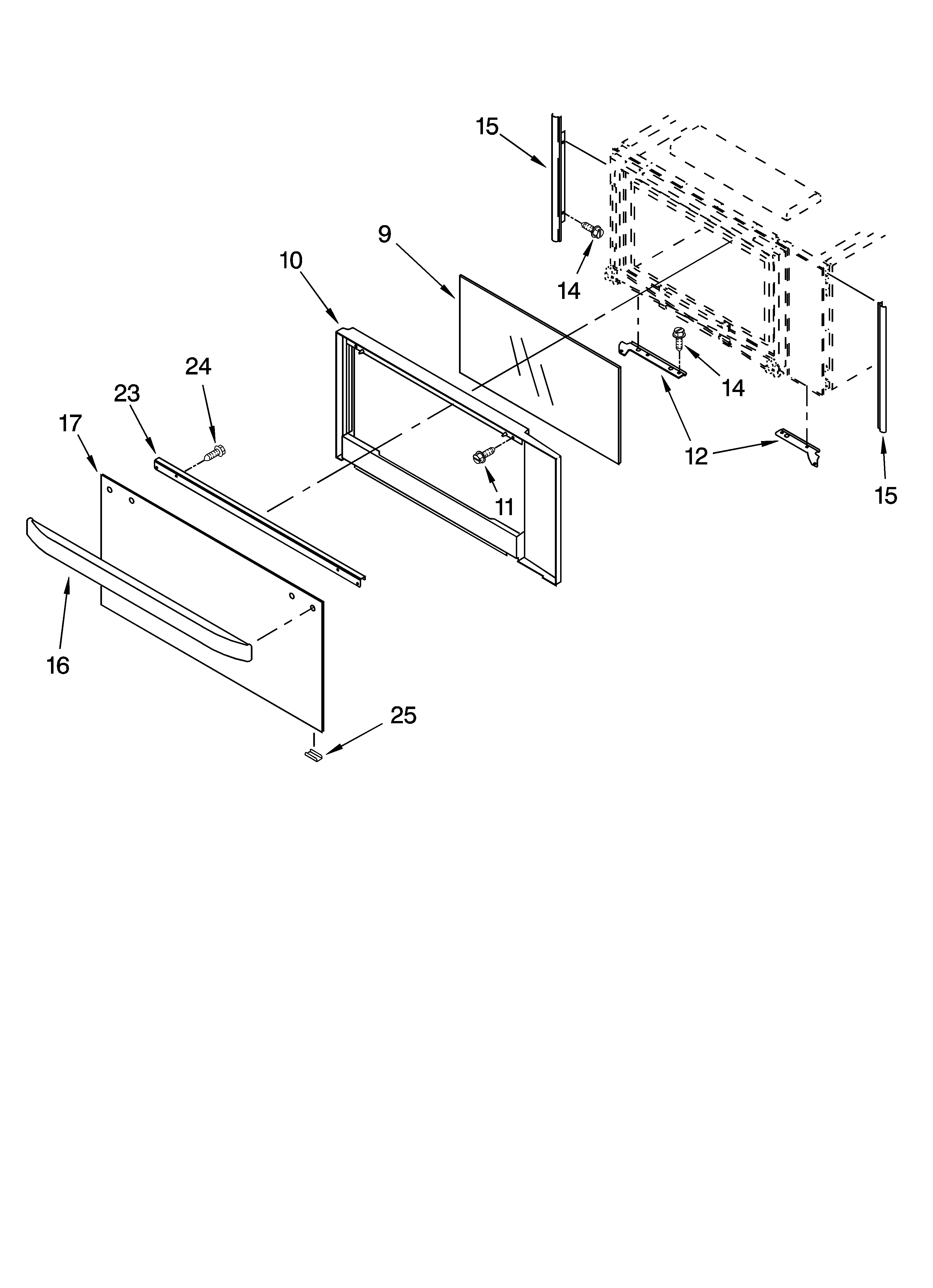 Microwave door parts, optional parts