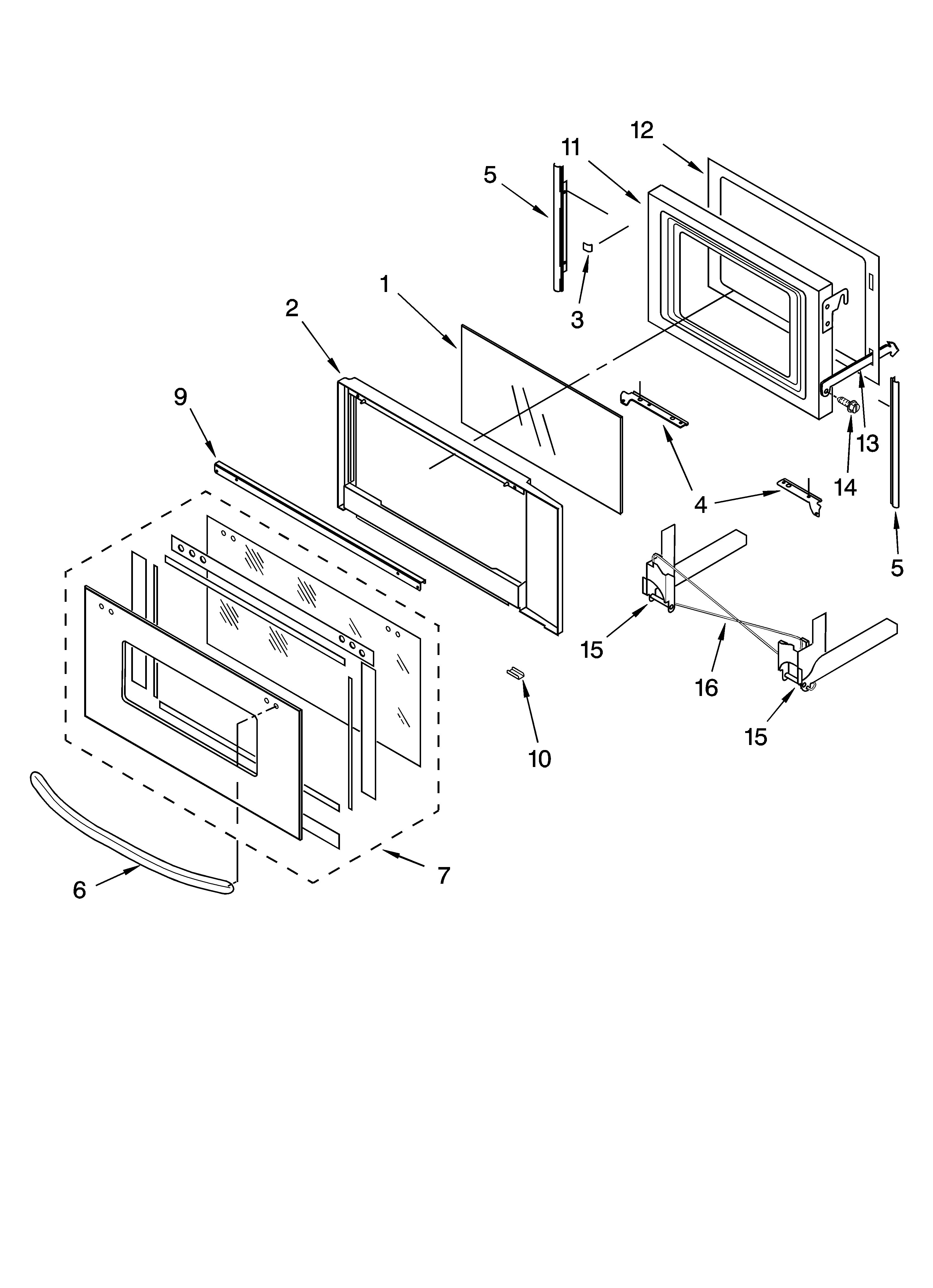 Microwave door parts, optional parts