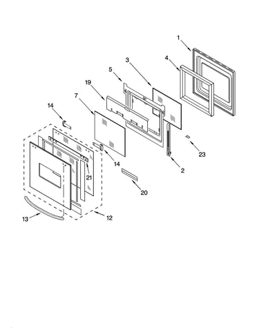 Oven door parts