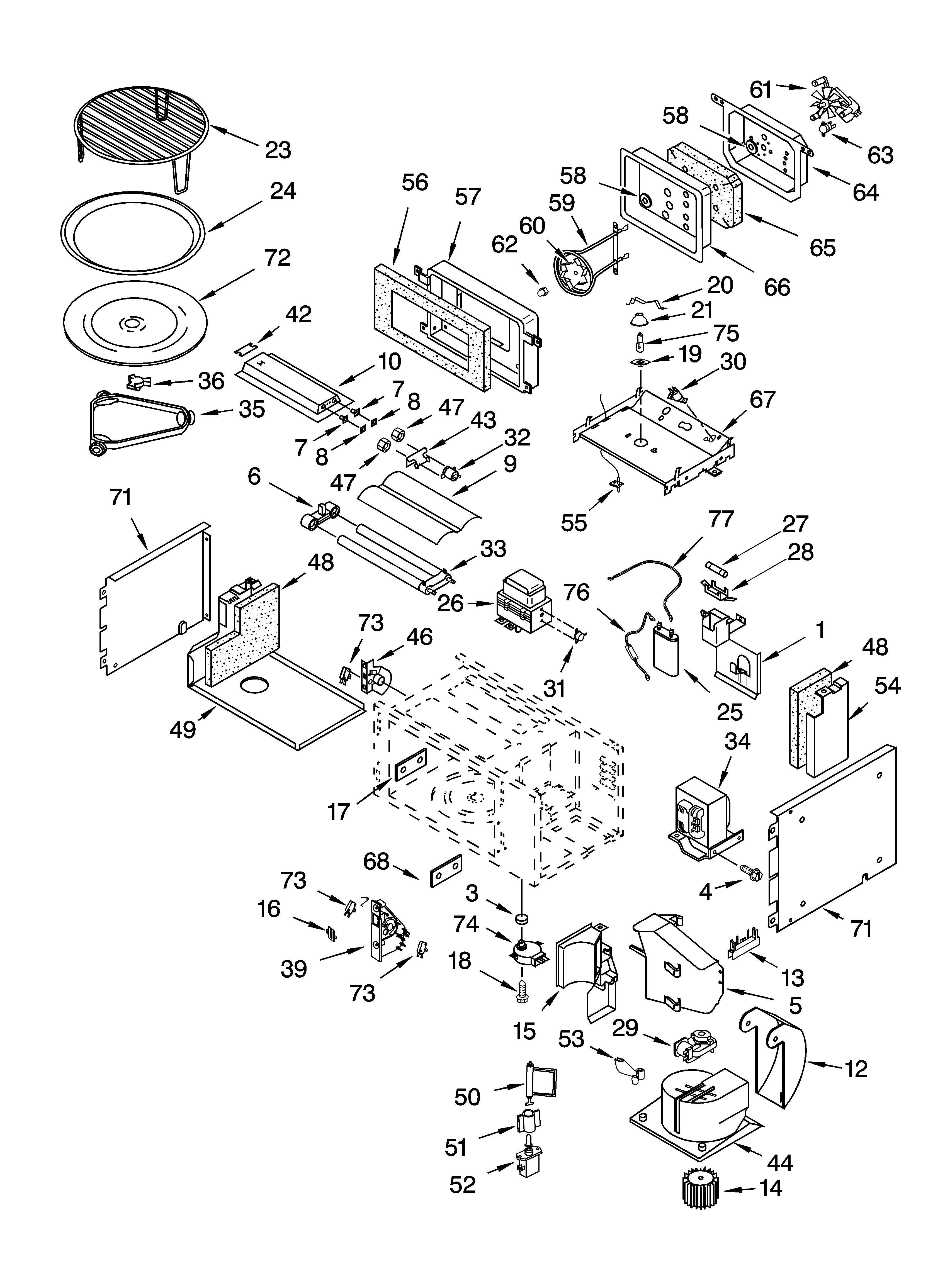 Cabinet and stirrer parts