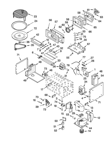 Cabinet and stirrer parts