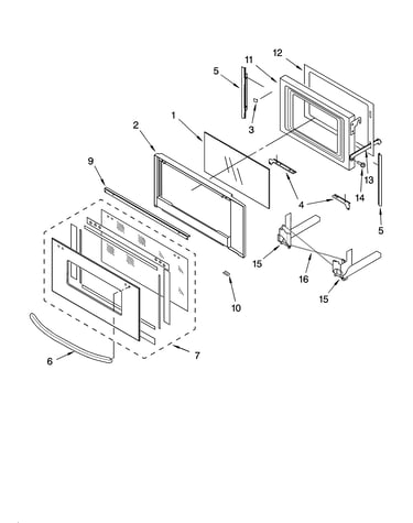 Microwave door parts, optional parts