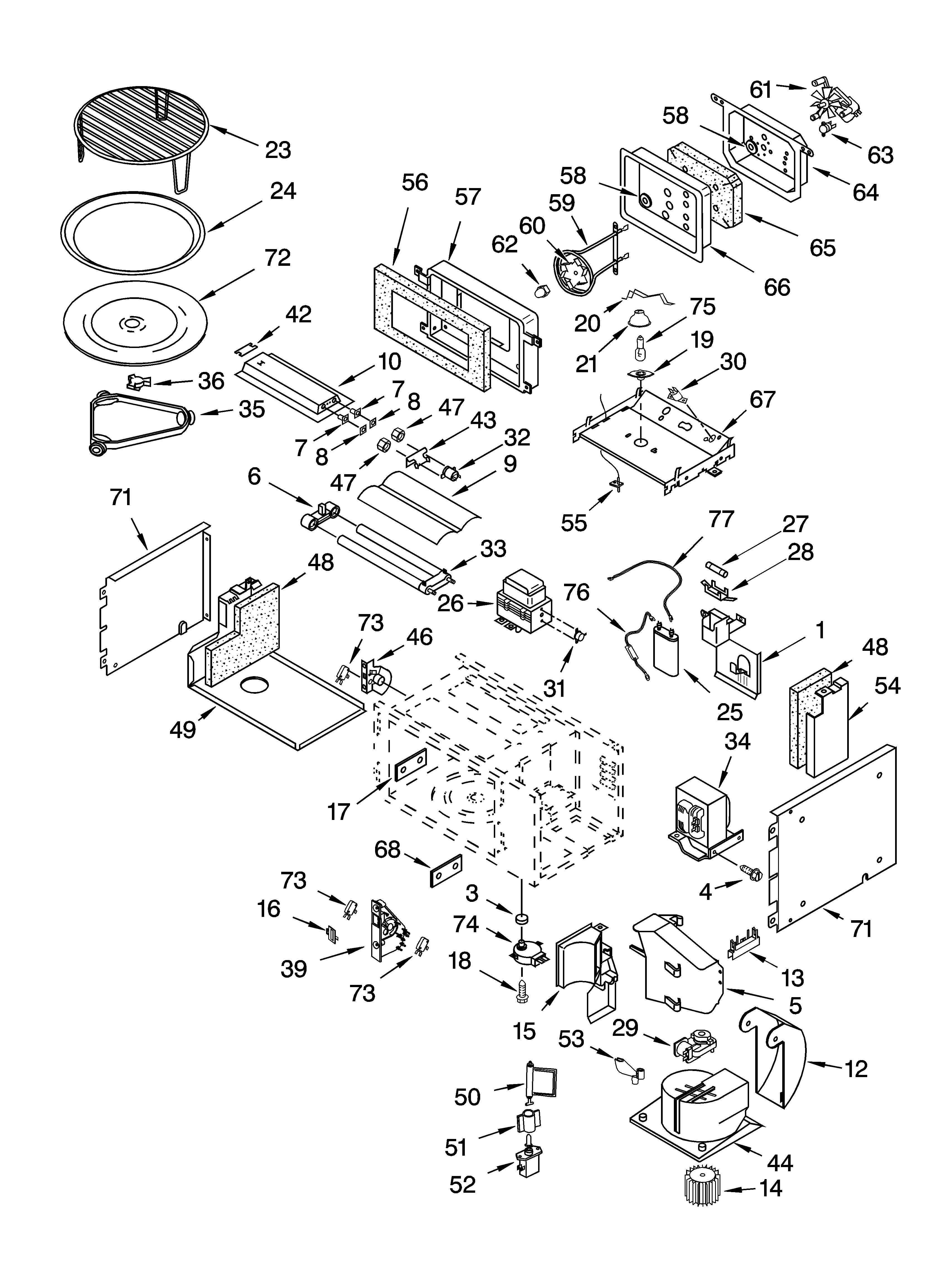 Cabinet and stirrer parts