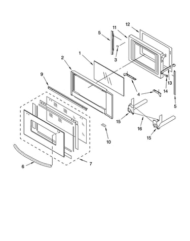 Microwave door parts, optional parts