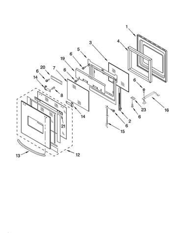 Oven door parts