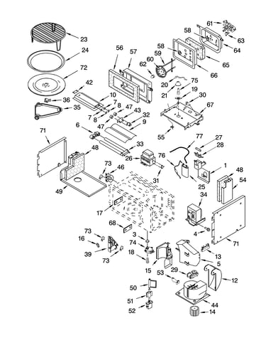 Cabinet and stirrer parts