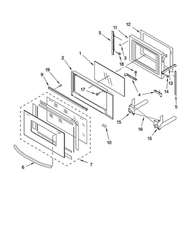 Microwave door parts, optional parts