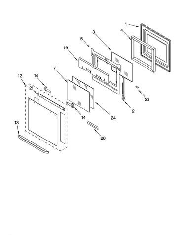 Oven door parts