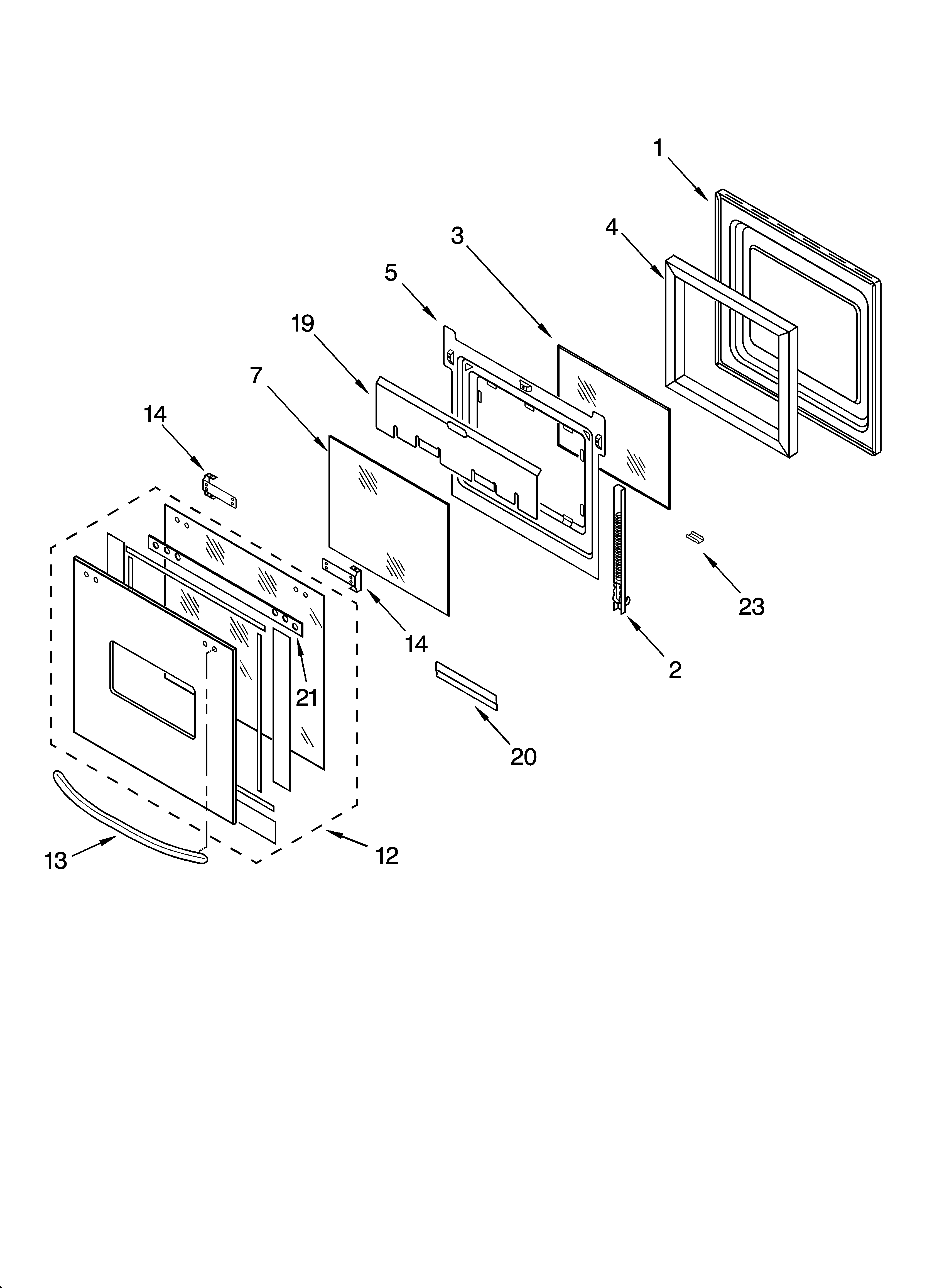 Oven door parts