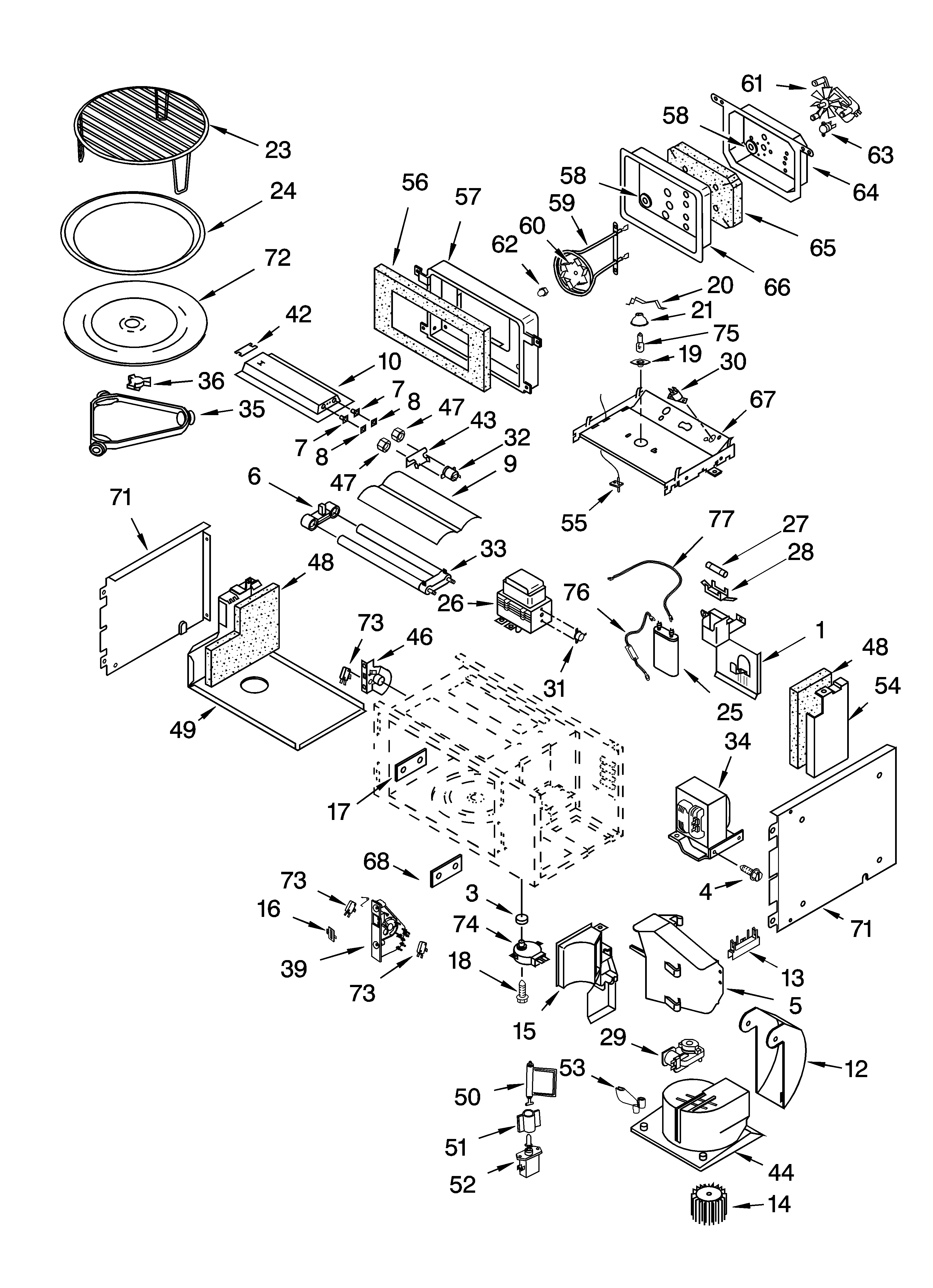 Cabinet and stirrer parts