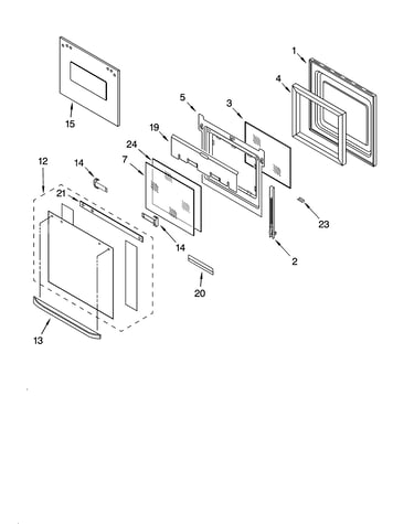 Oven door parts