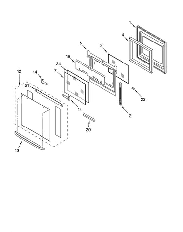 Oven door parts
