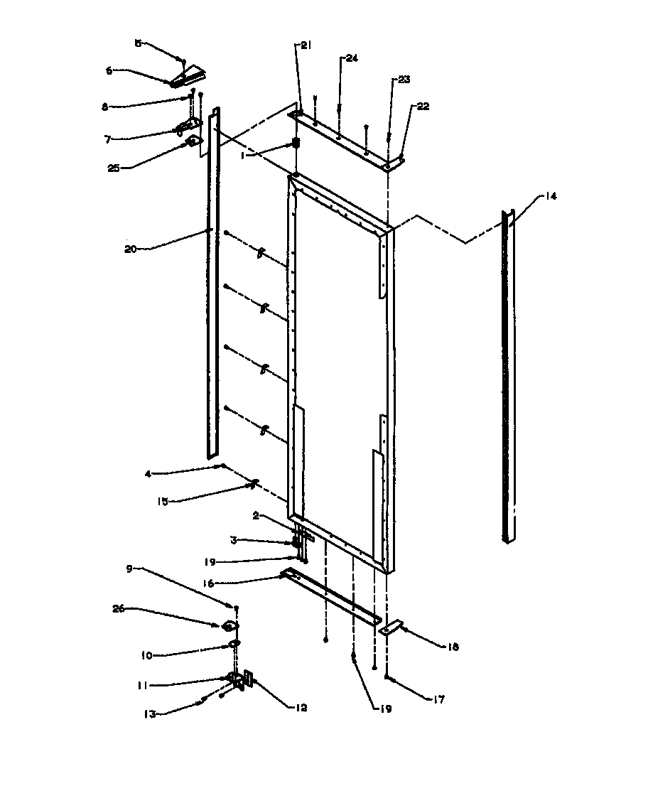 Ref door hinge and trim parts
