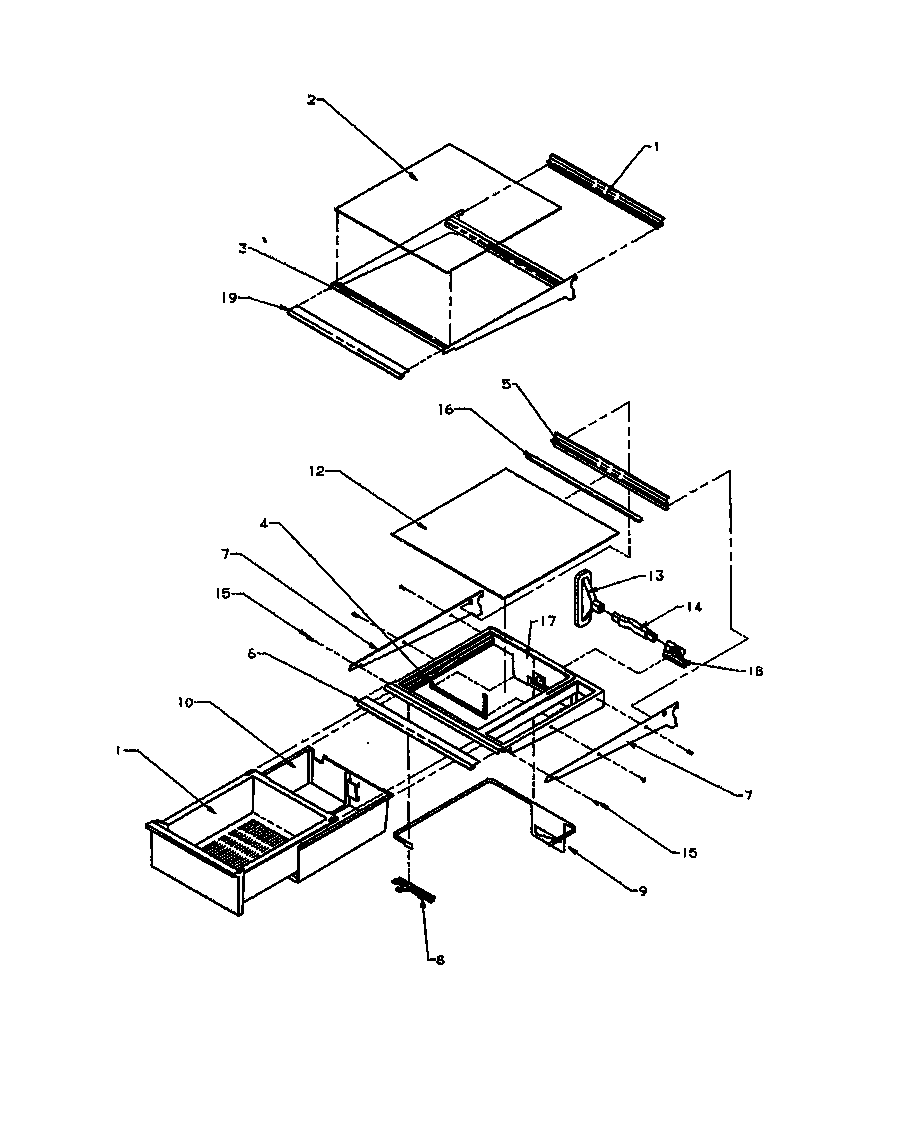 REF SHELVING AND DRAWERS