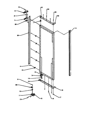 Ref door hinge and trim parts